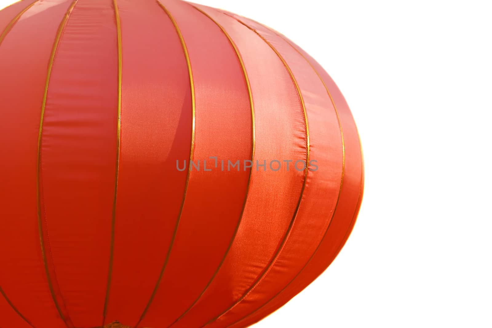 Red chinese lantern. Isolated on white.