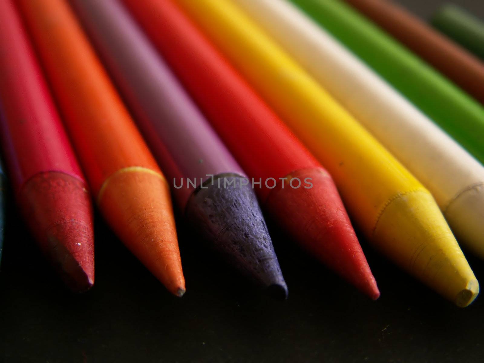 detail of colour pencils