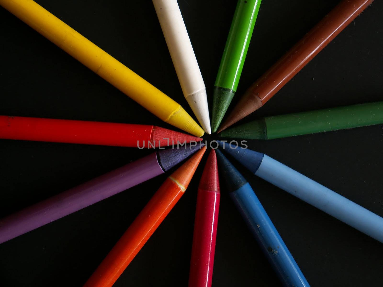 detail shoot of colour pencils