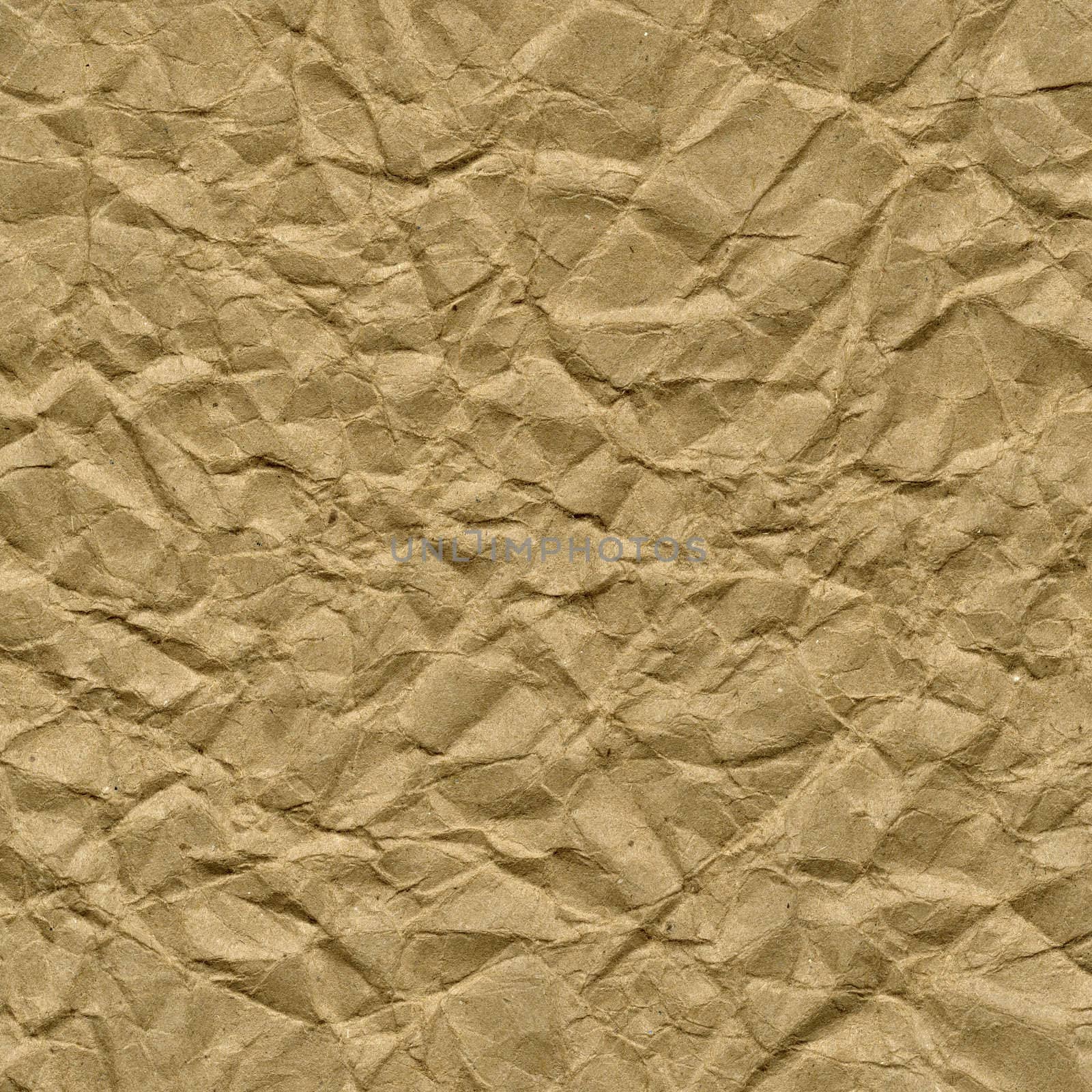 crumpled, wrinkled and creased brown packing paper background