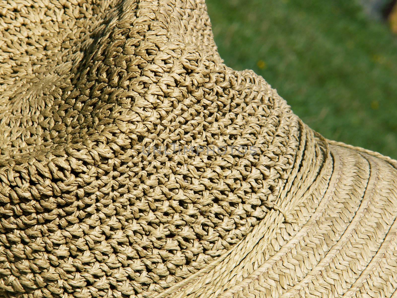 detail of a straw hat structure