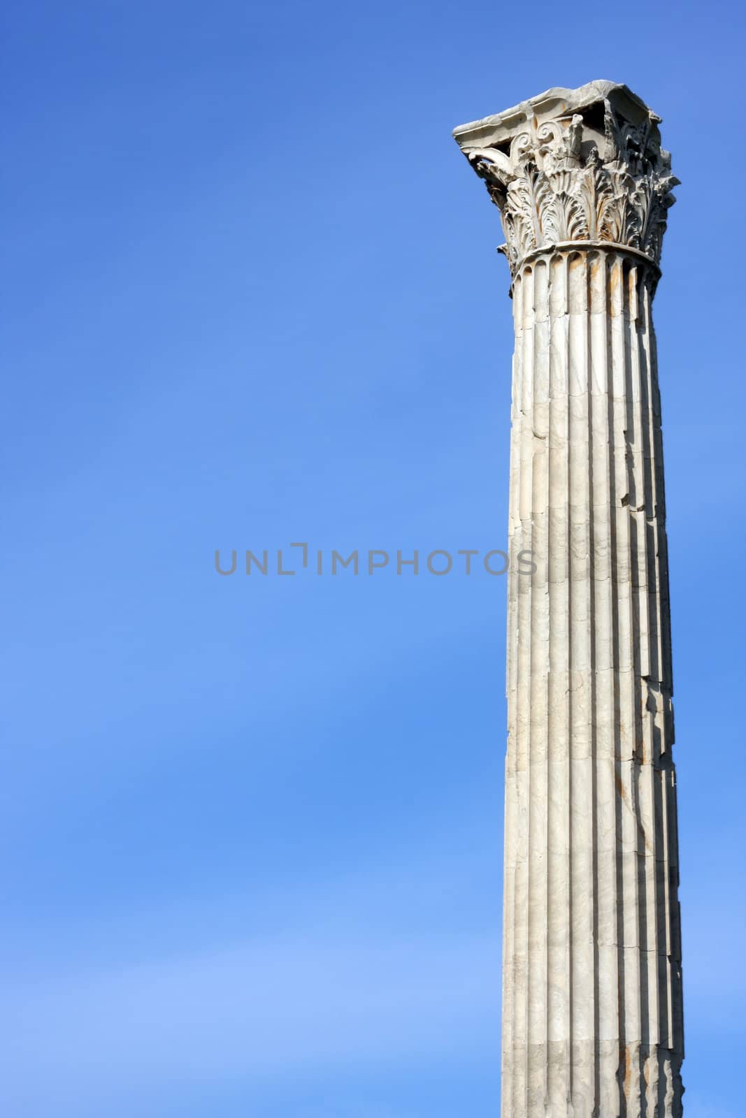 Ancient Greek column in Athens, Greece
