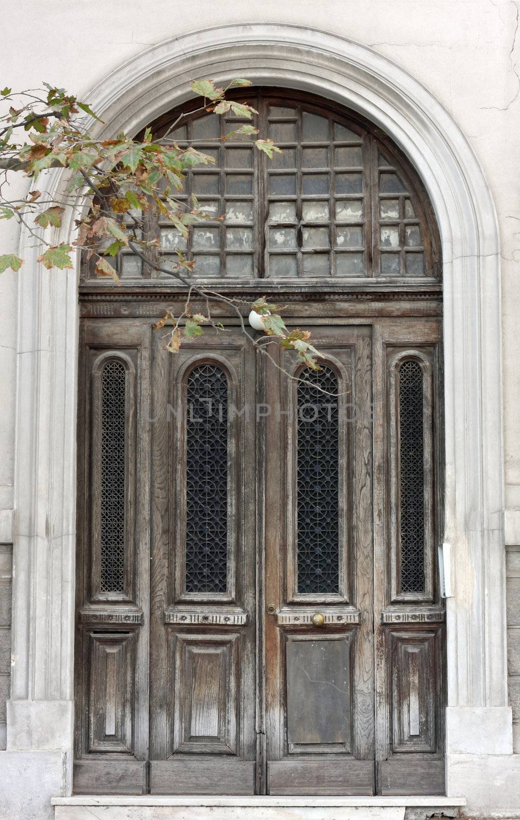 Antique door in Athens, Greece