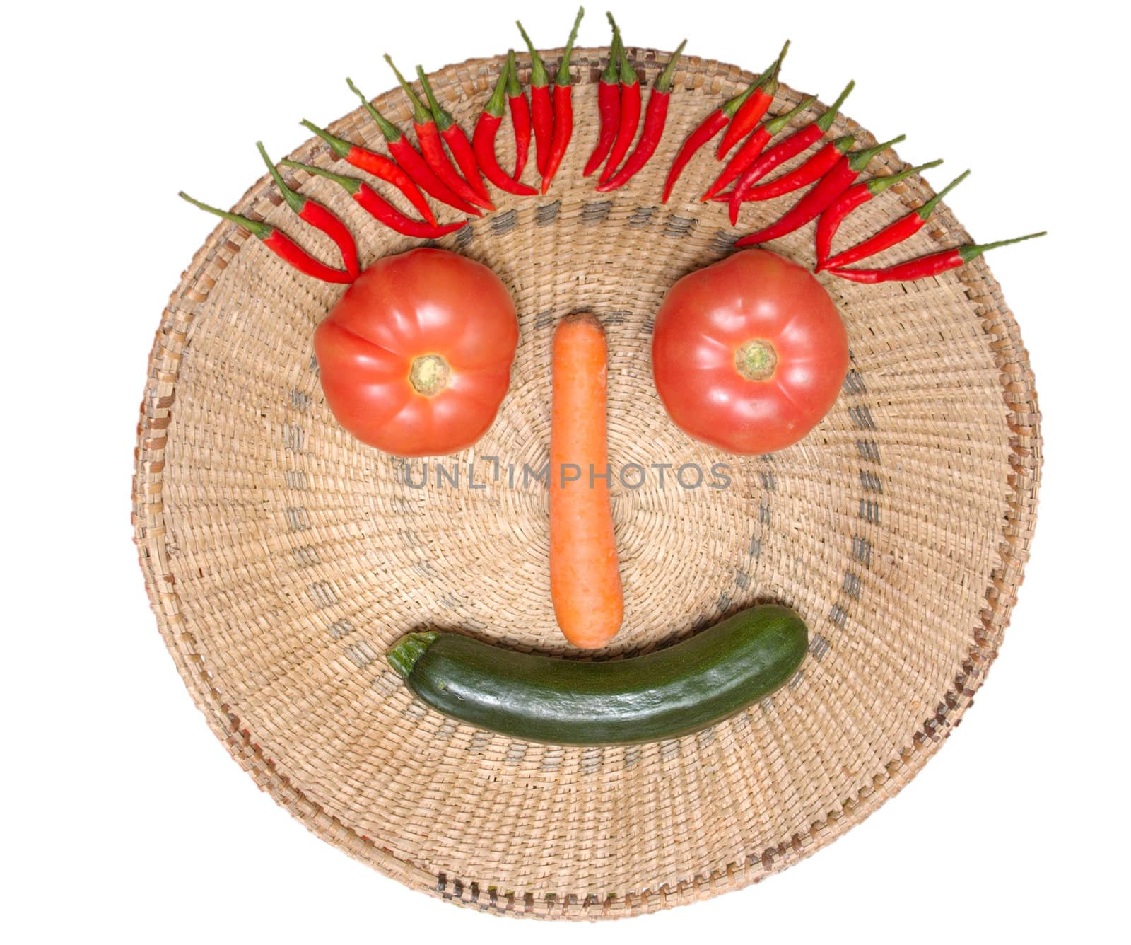 Face made with some vegetables