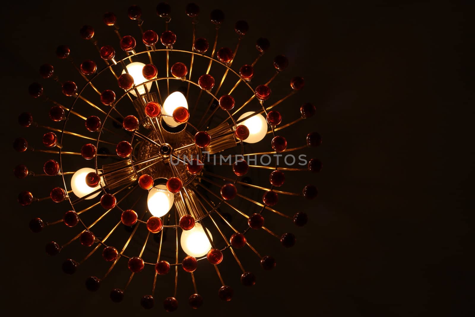 Ceiling lights isolated in black