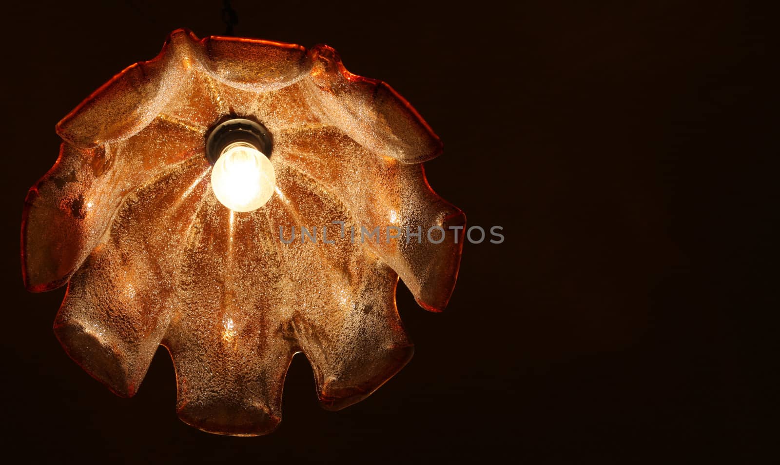 Ceiling light isolated in black