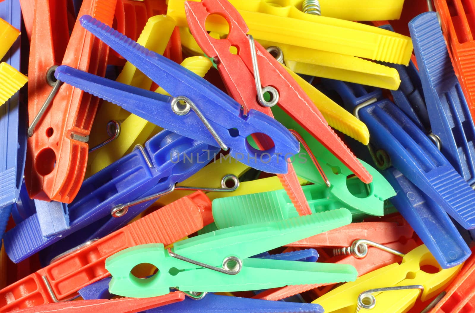 Colorful clothes pegs lot