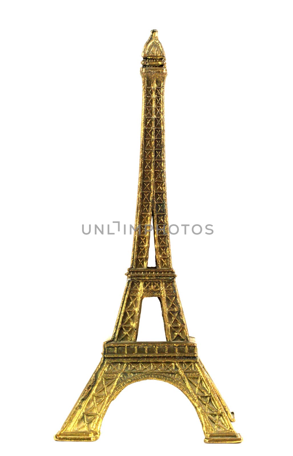 Eiffel tower minature isolated in white