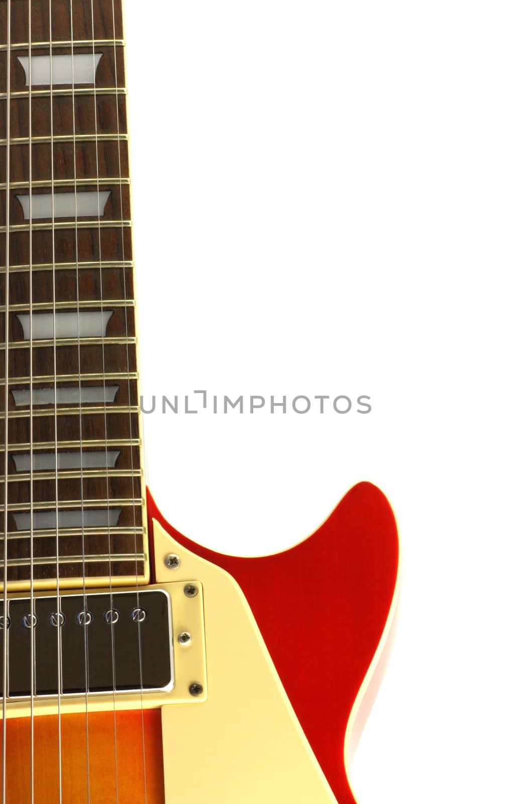 Electric guitar isolated in white