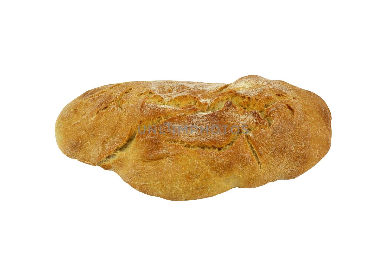 Fresh bread isolated in white