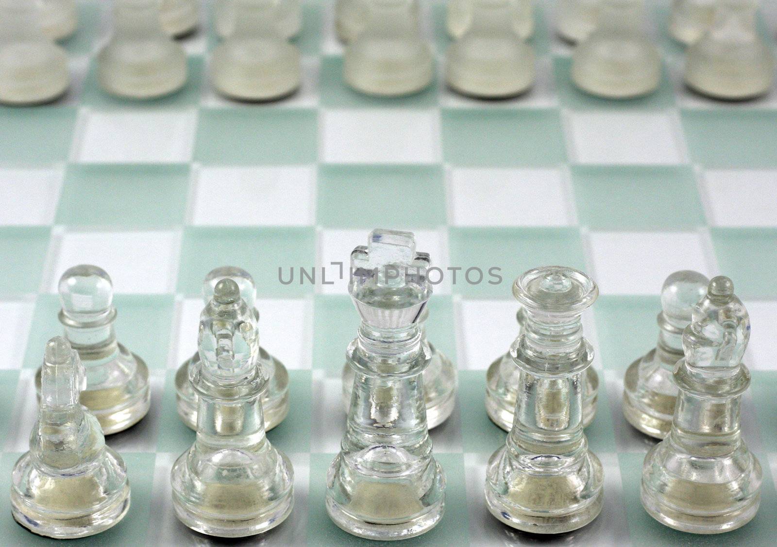 Glass chess close up