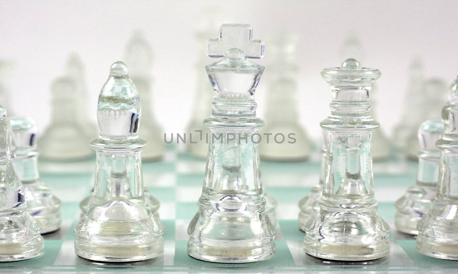 Glass chess close up