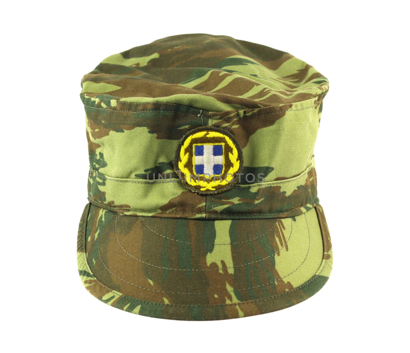 Greek army cap isolated in white