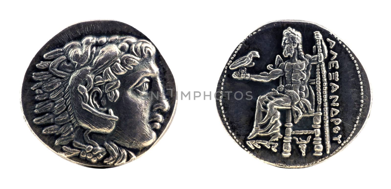 Greek silver tetradrachm from Alexander the Great by Georgios