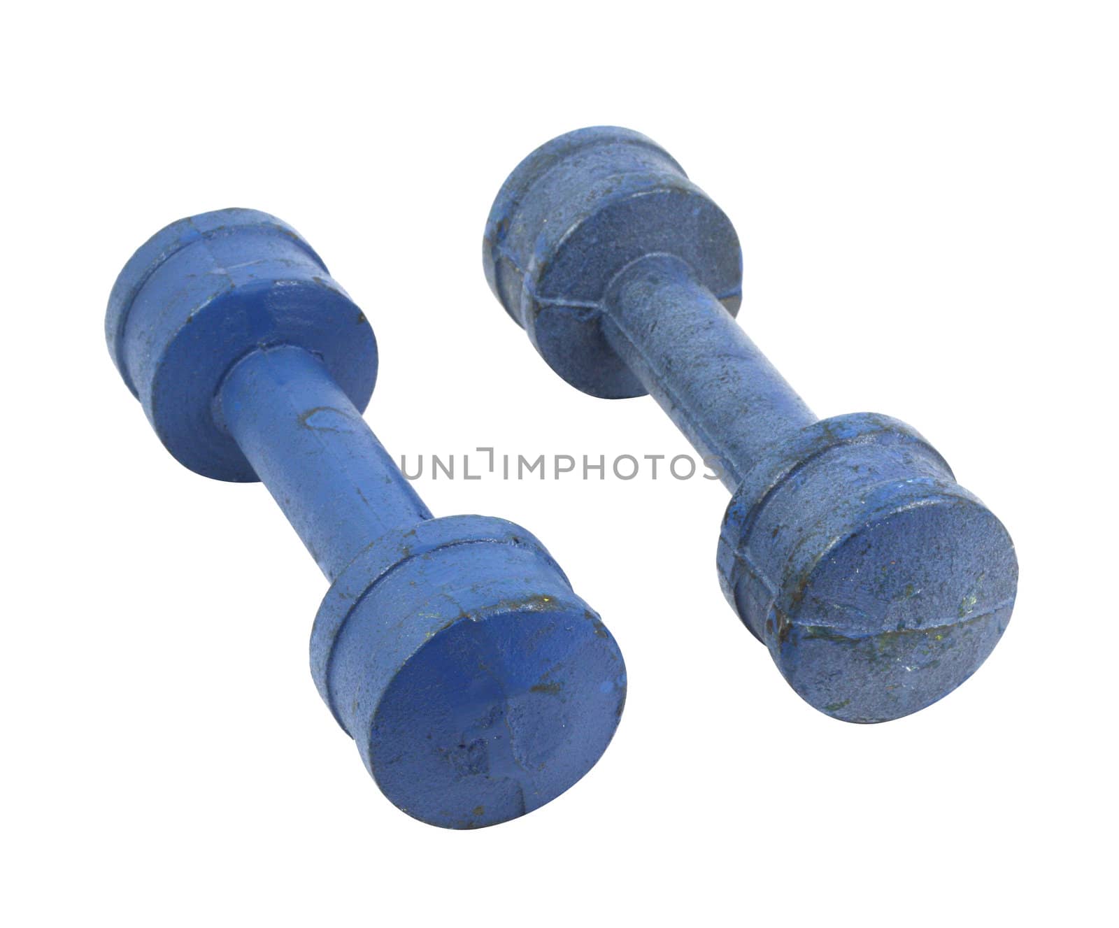 Light dumbbells isolated in white