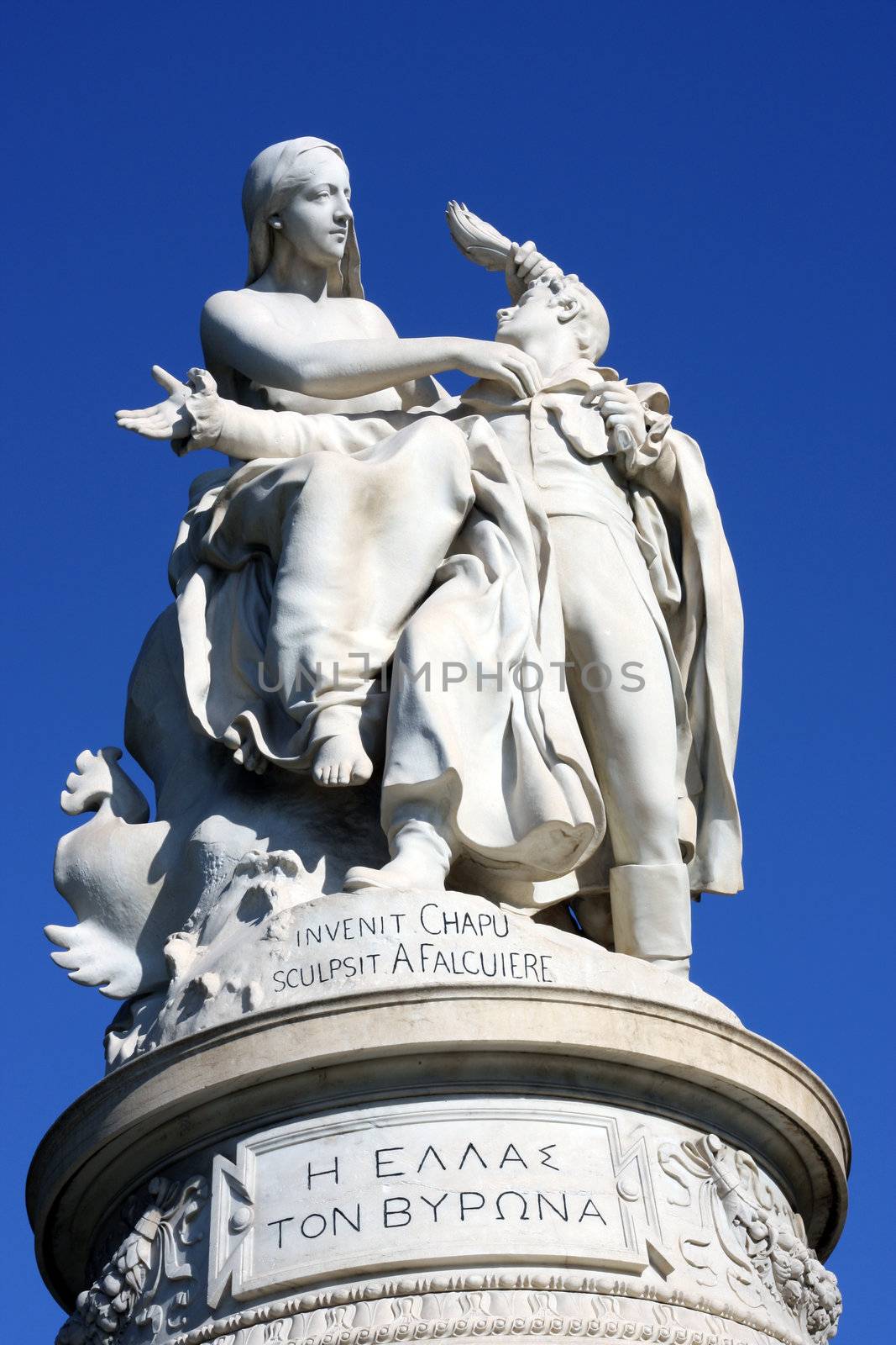 Lord Byron (George Gordon Byron VI 1788-1824) monument in Athens Greece