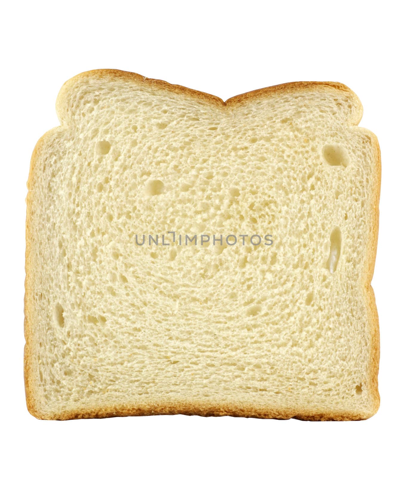 Slice of bread isolated in white