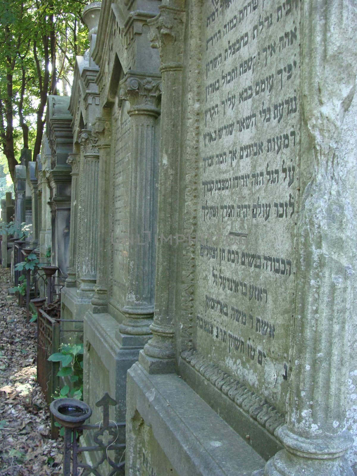 Jewish cemetery in Warsaw, Poland                 