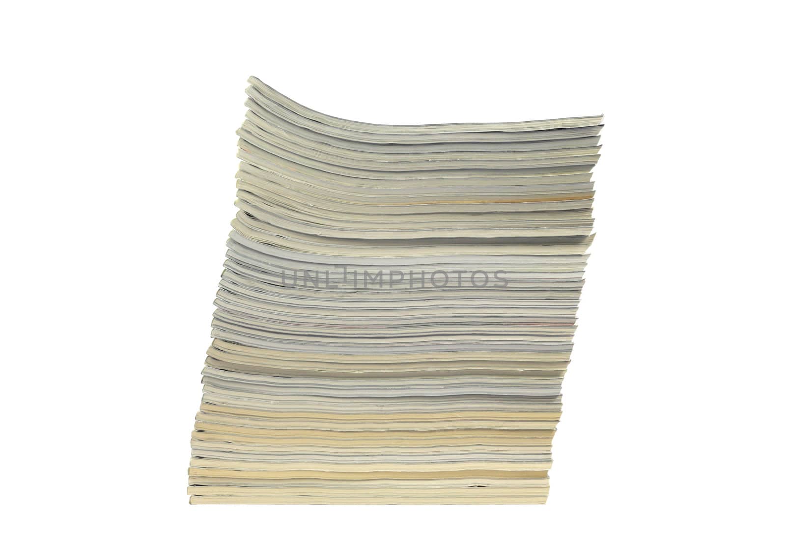 Stack of magazines isolated in white