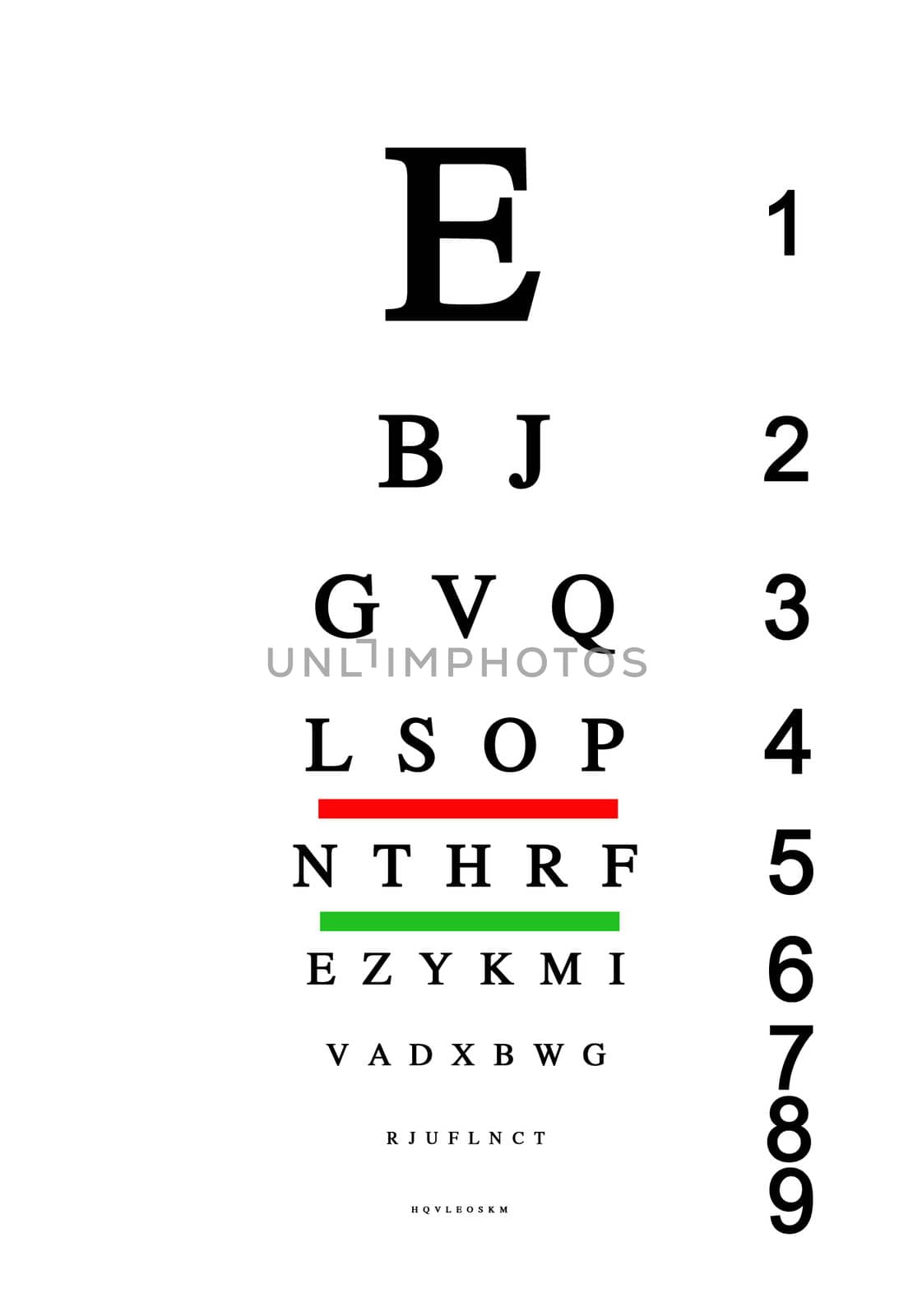 Eye test chart board