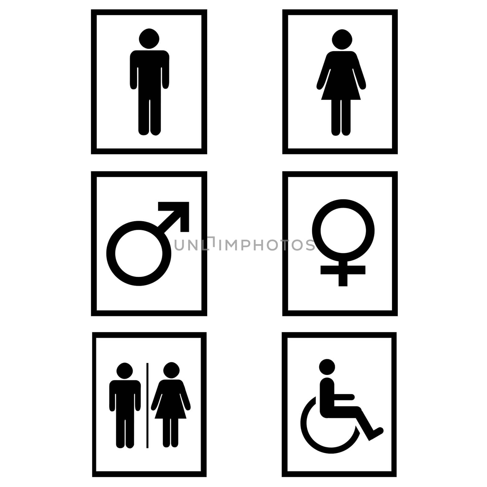 Gender signs in black and white by Georgios