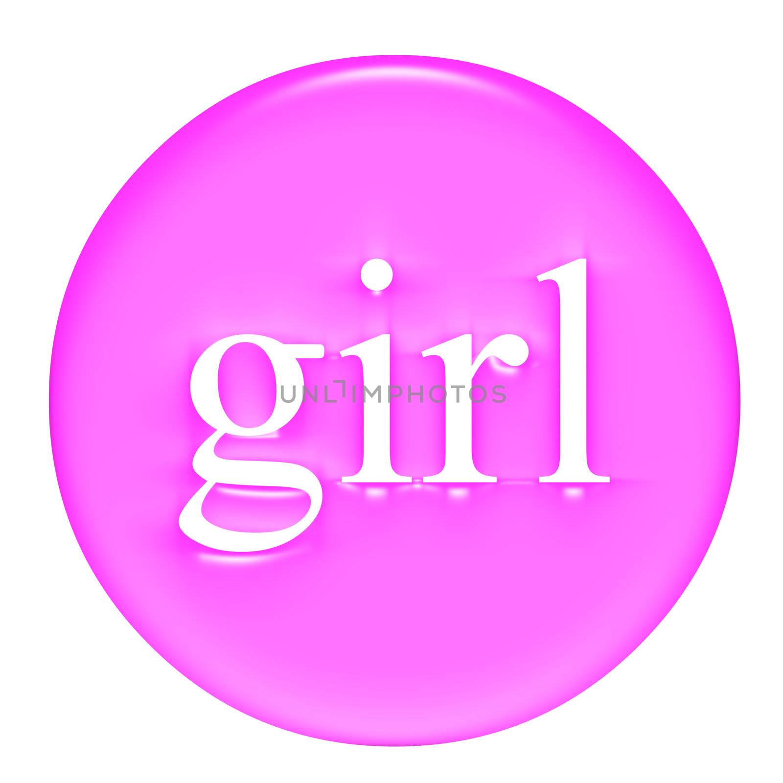 Girl badge isolated in white