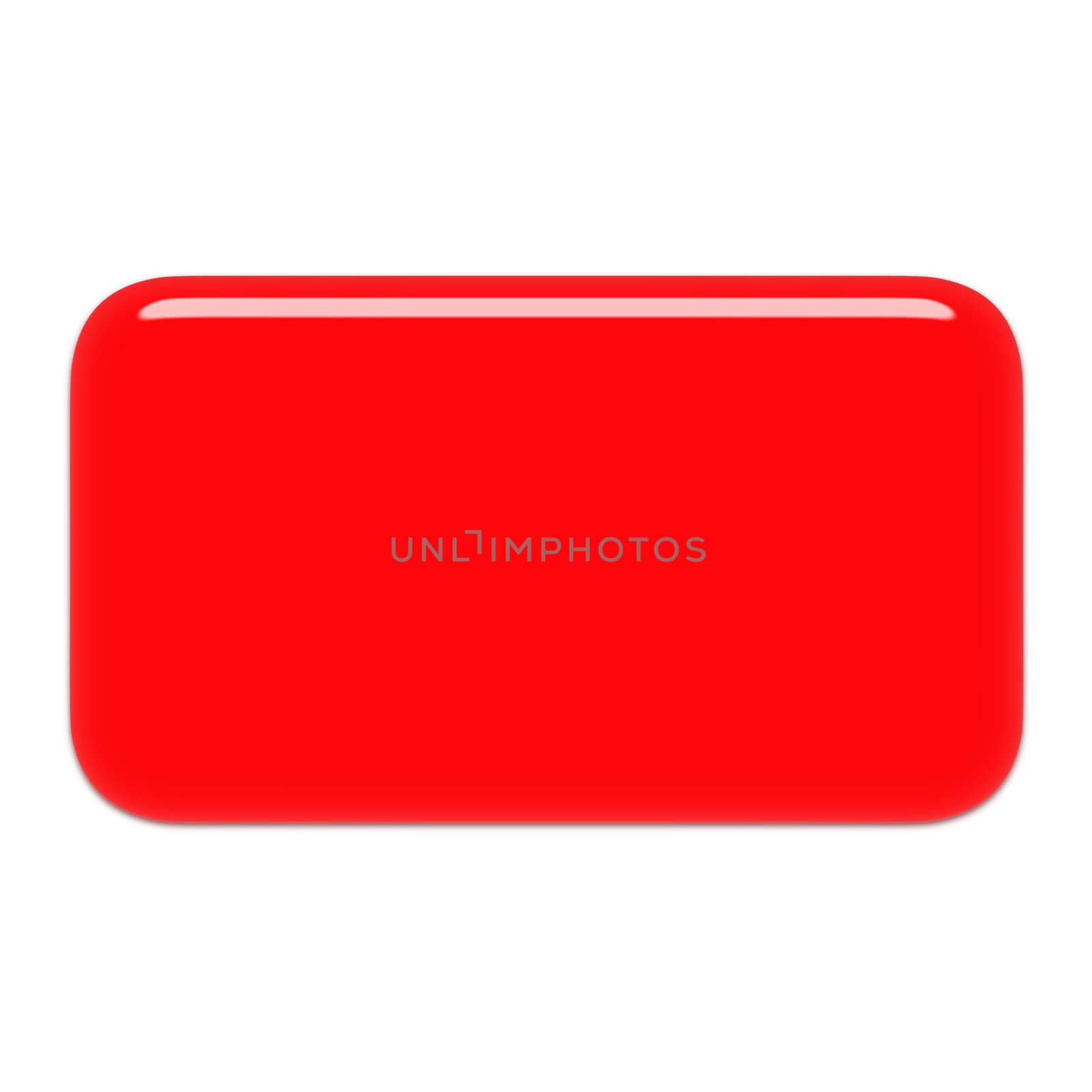 Red glass button isolated in white