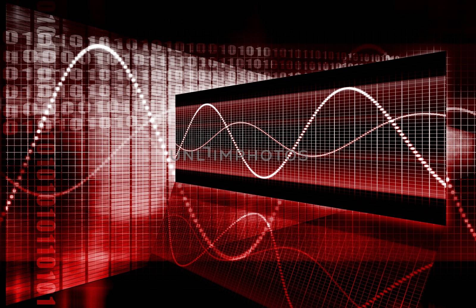 A Red Futuristic Business Chart Abstract Art