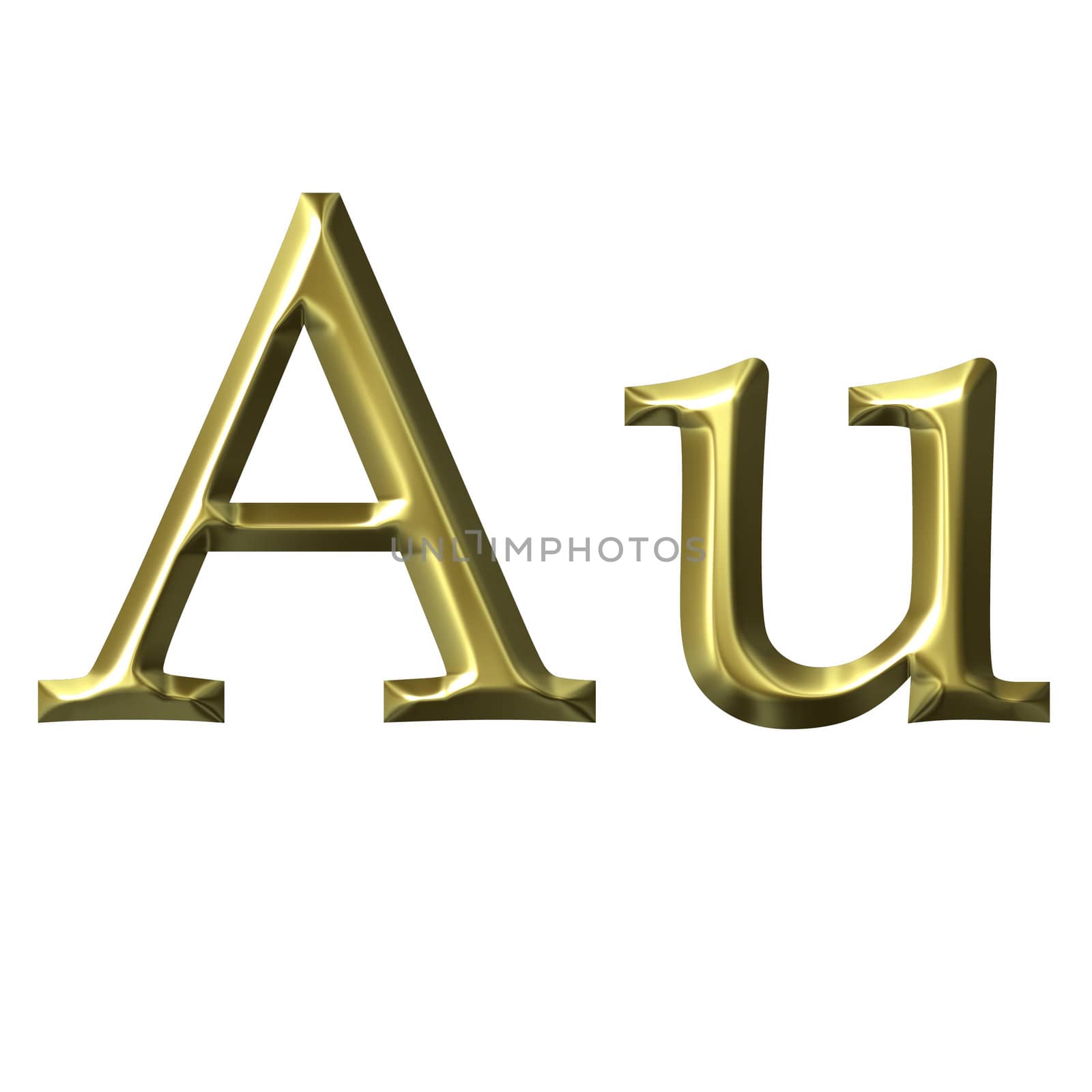 Gold symbol isolated in white