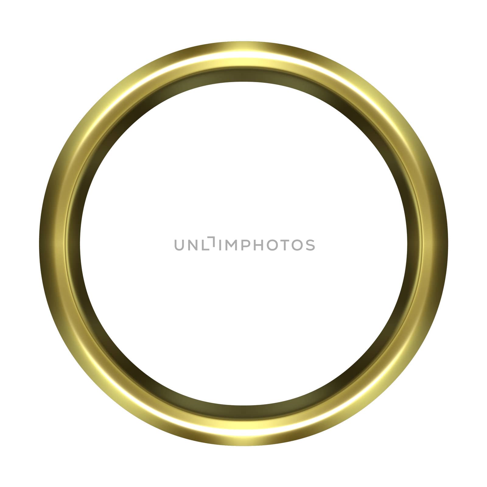 3d golden ring isolated in white