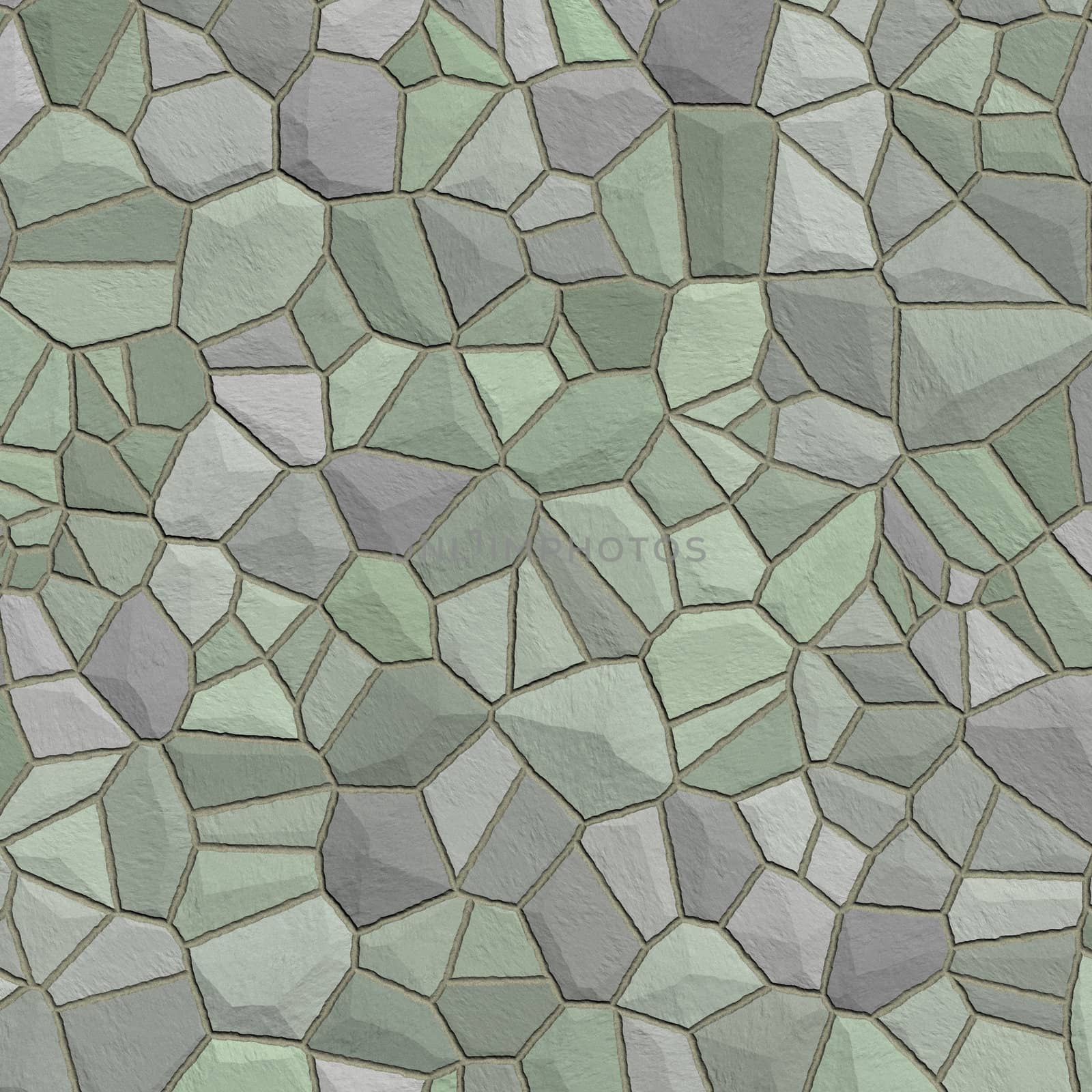 Green grey stone wall 