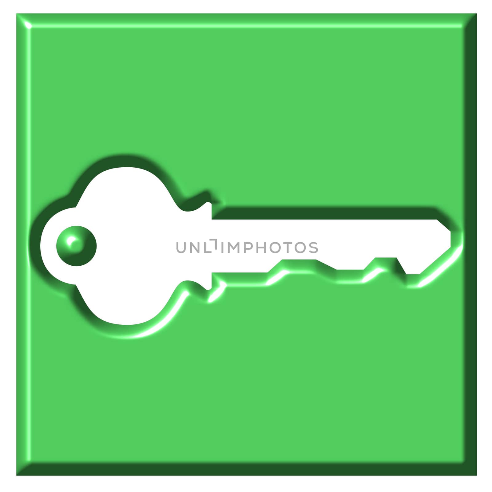 3d key button isolated in white