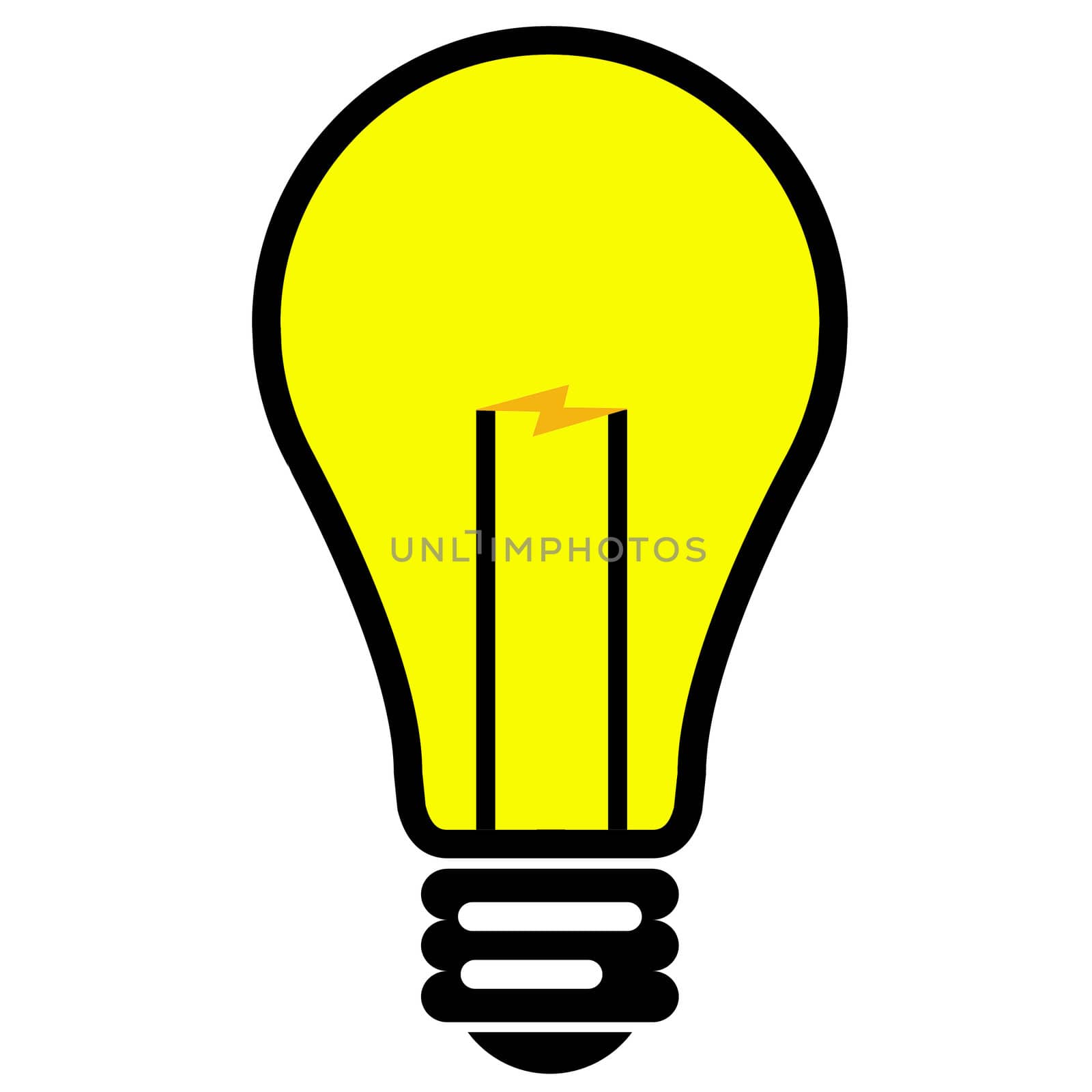 Light bulb isolated in white