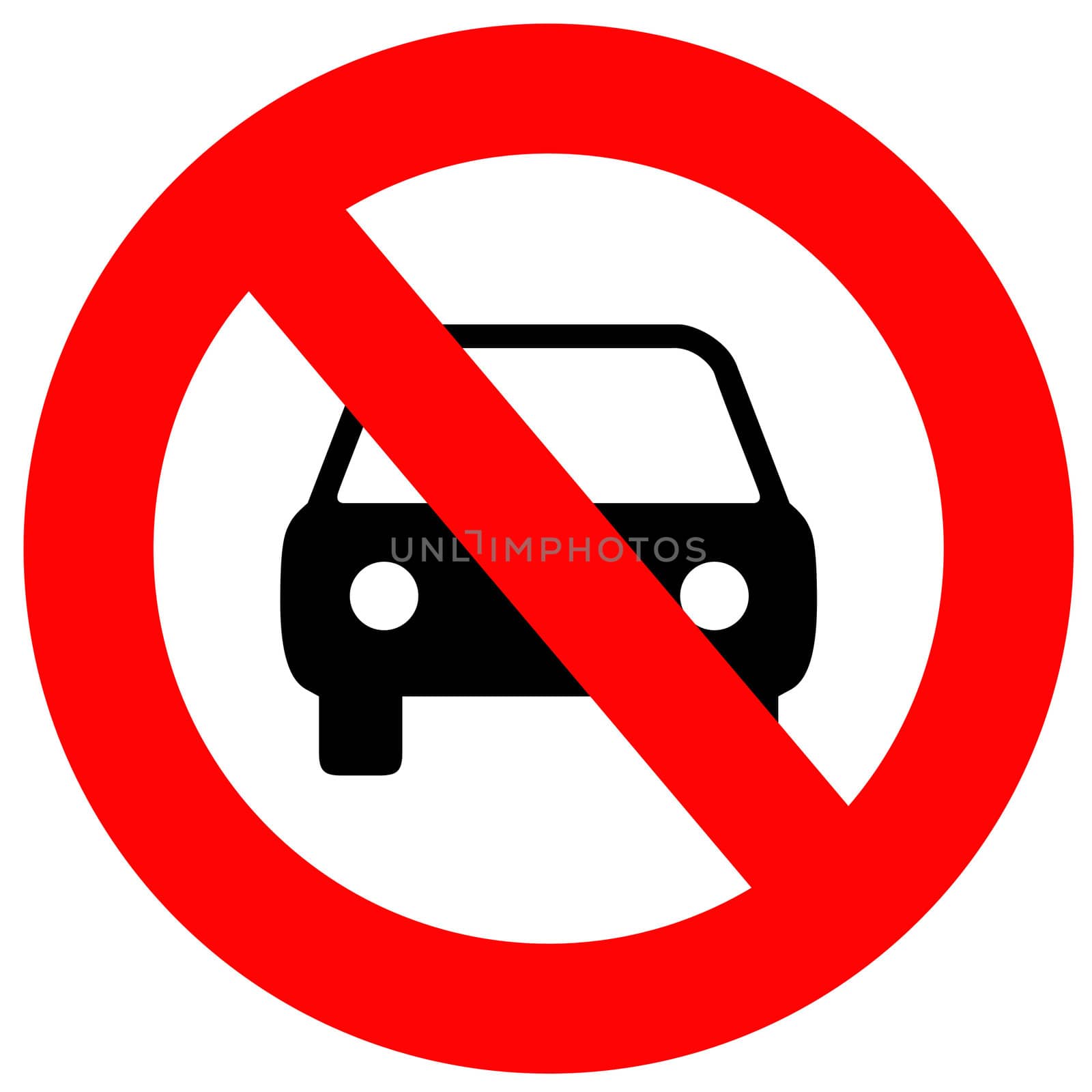 No cars allowed sign