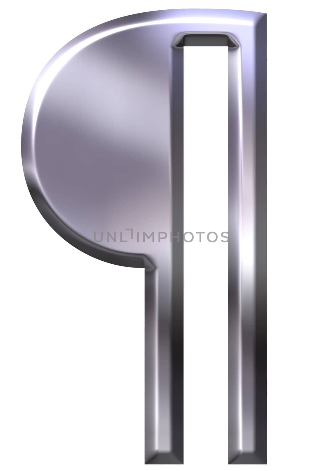 3d silver pilcrow paragraph symbol