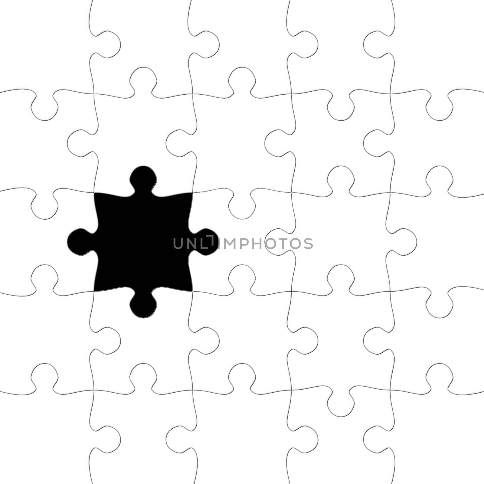 Puzzle with missing piece in black by Georgios