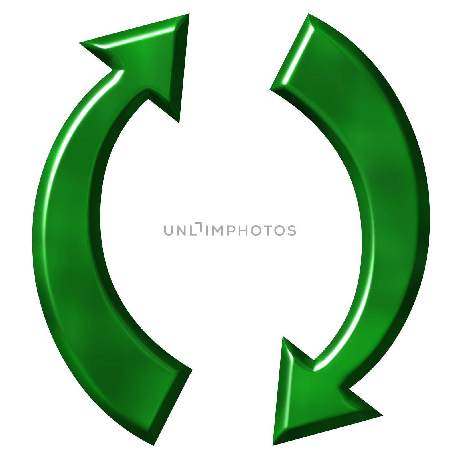 Recycle symbol isolated in white