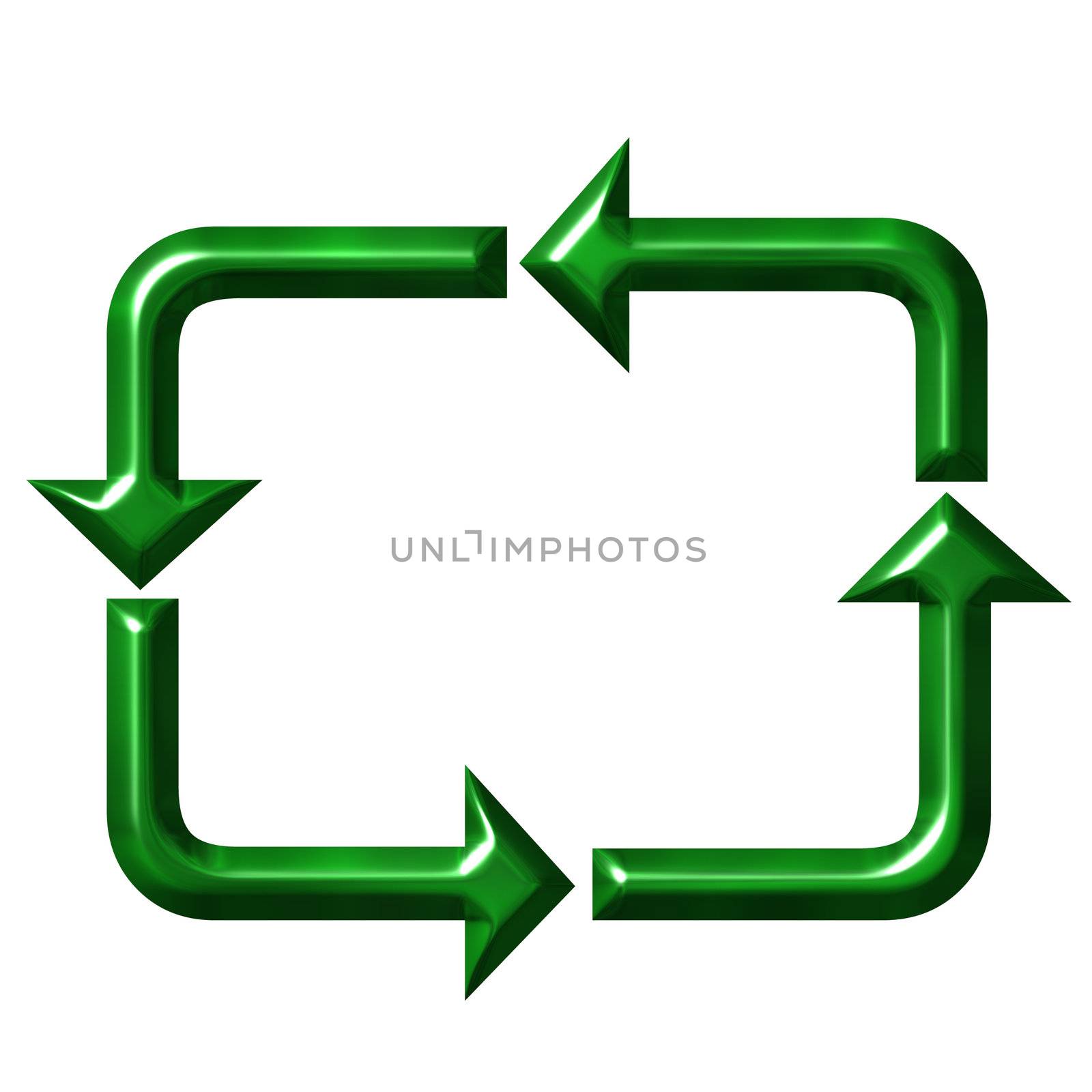 Square recycling symbol isolated in white