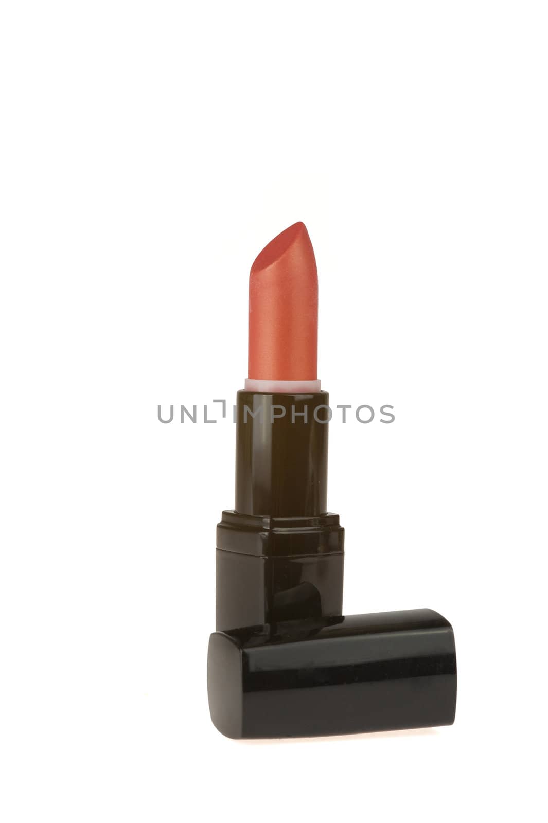 a red lipstick on a white background