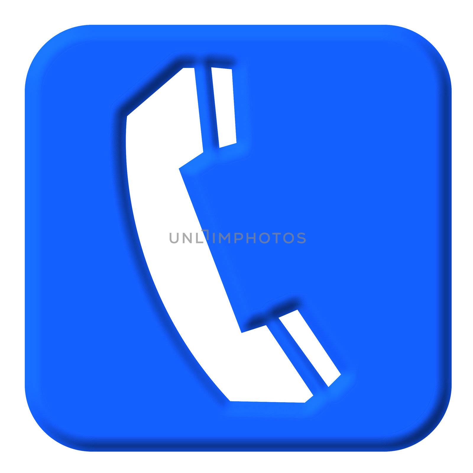 Telephone sign isolated in white