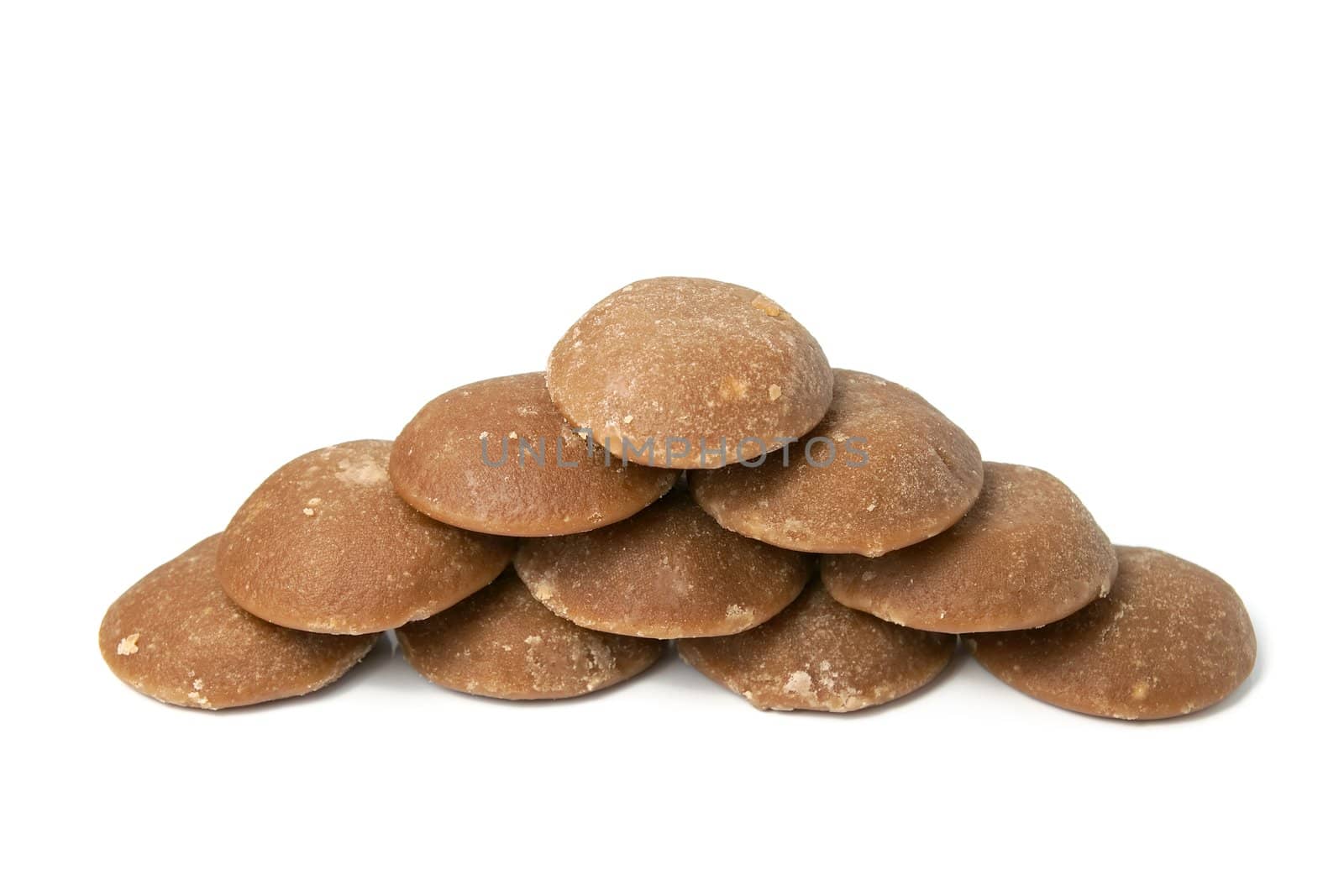 Heap of brown can sugar. Sweet and healthy. Isolated on white