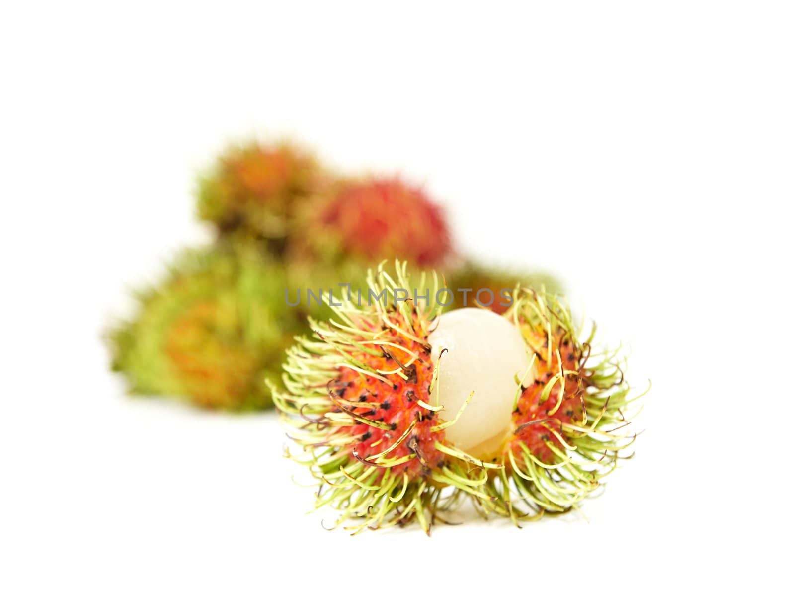 exotic Thai fruit Rambutan or Ngo isolated on white