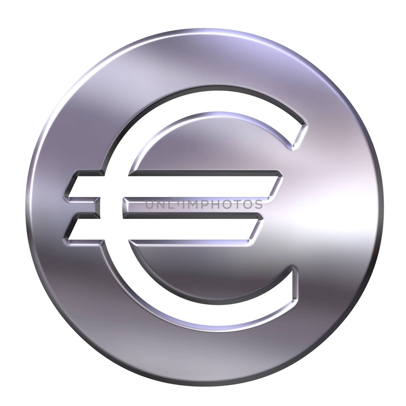 3D Silver Euro Symbol by Georgios