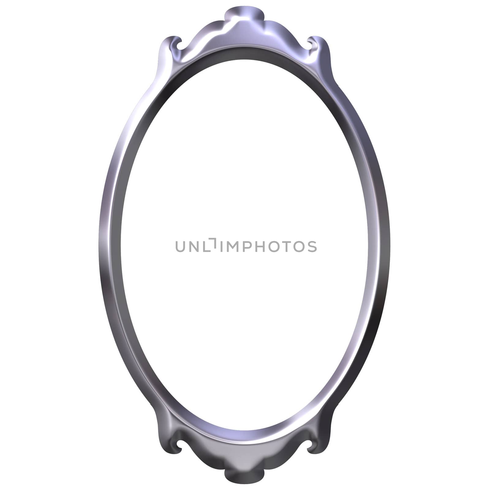 3d silver frame isolated in white