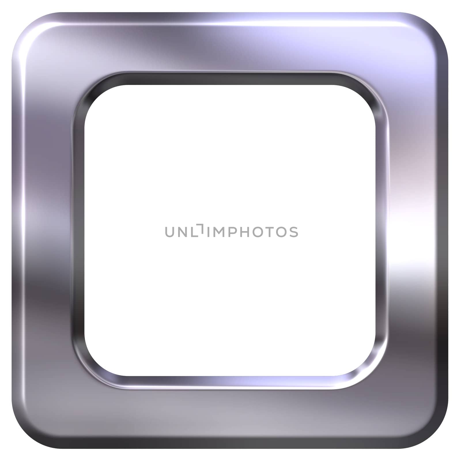 3d silver frame isolated in white