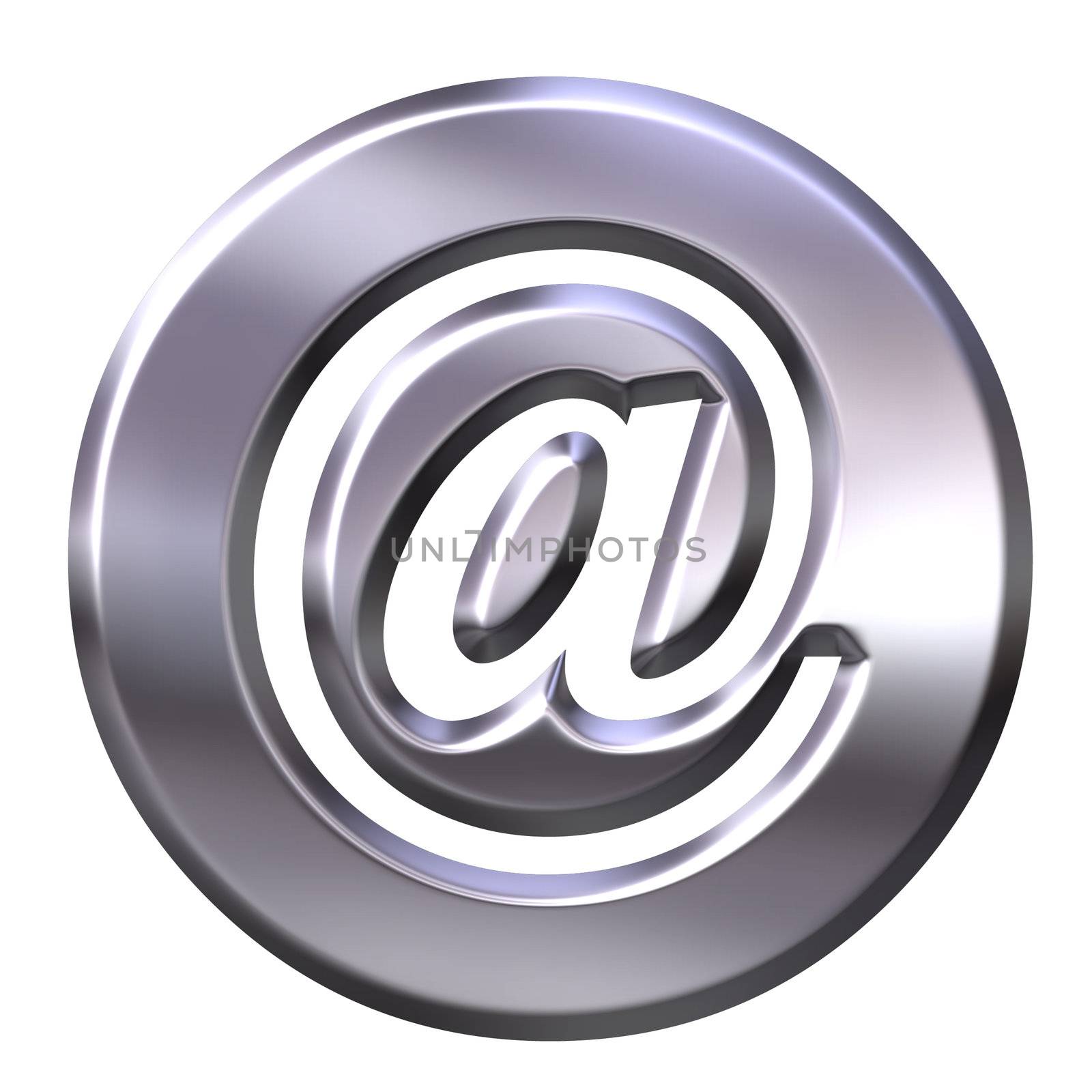 3d silver framed email symbol isolated in white