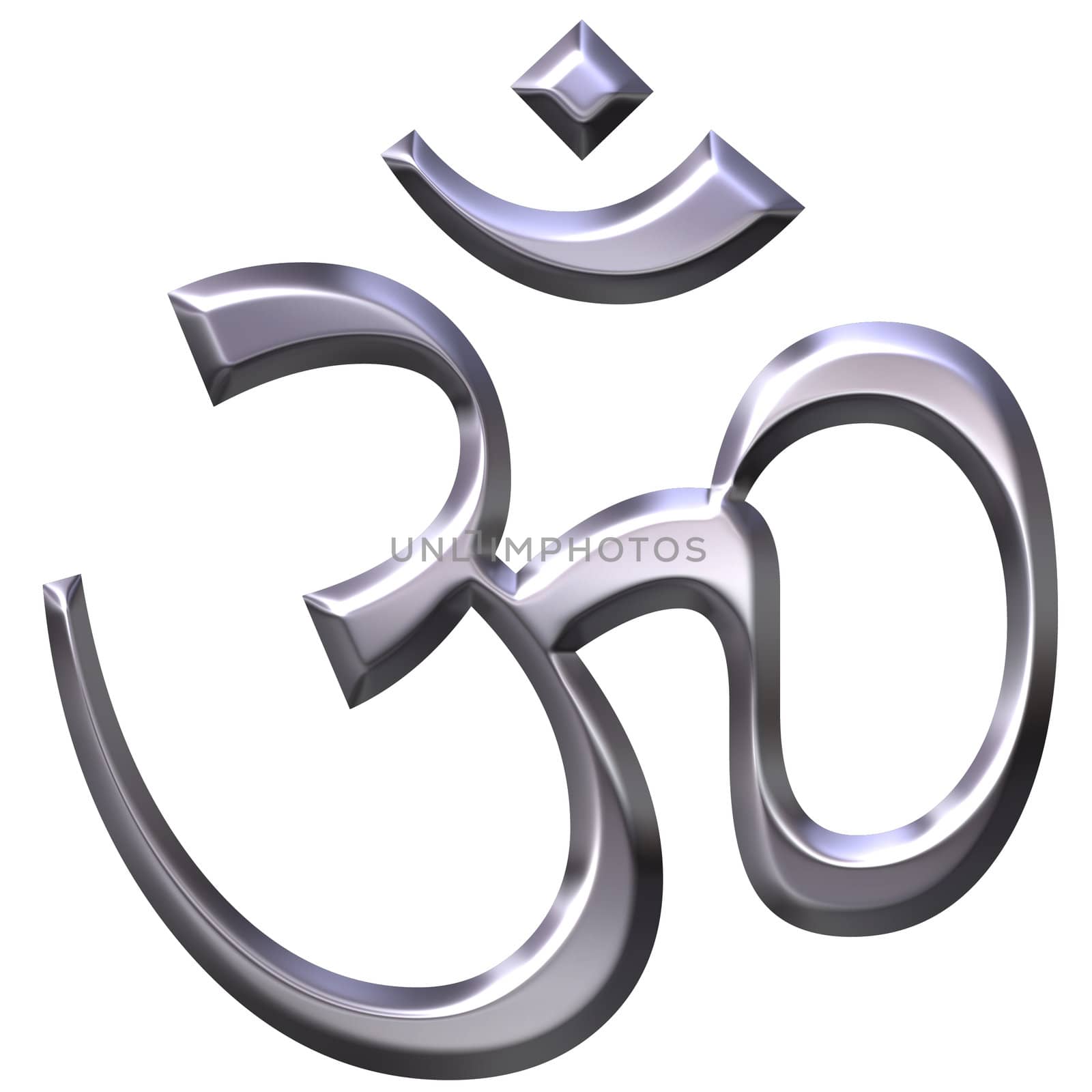 3D Silver Hinduism Symbol by Georgios