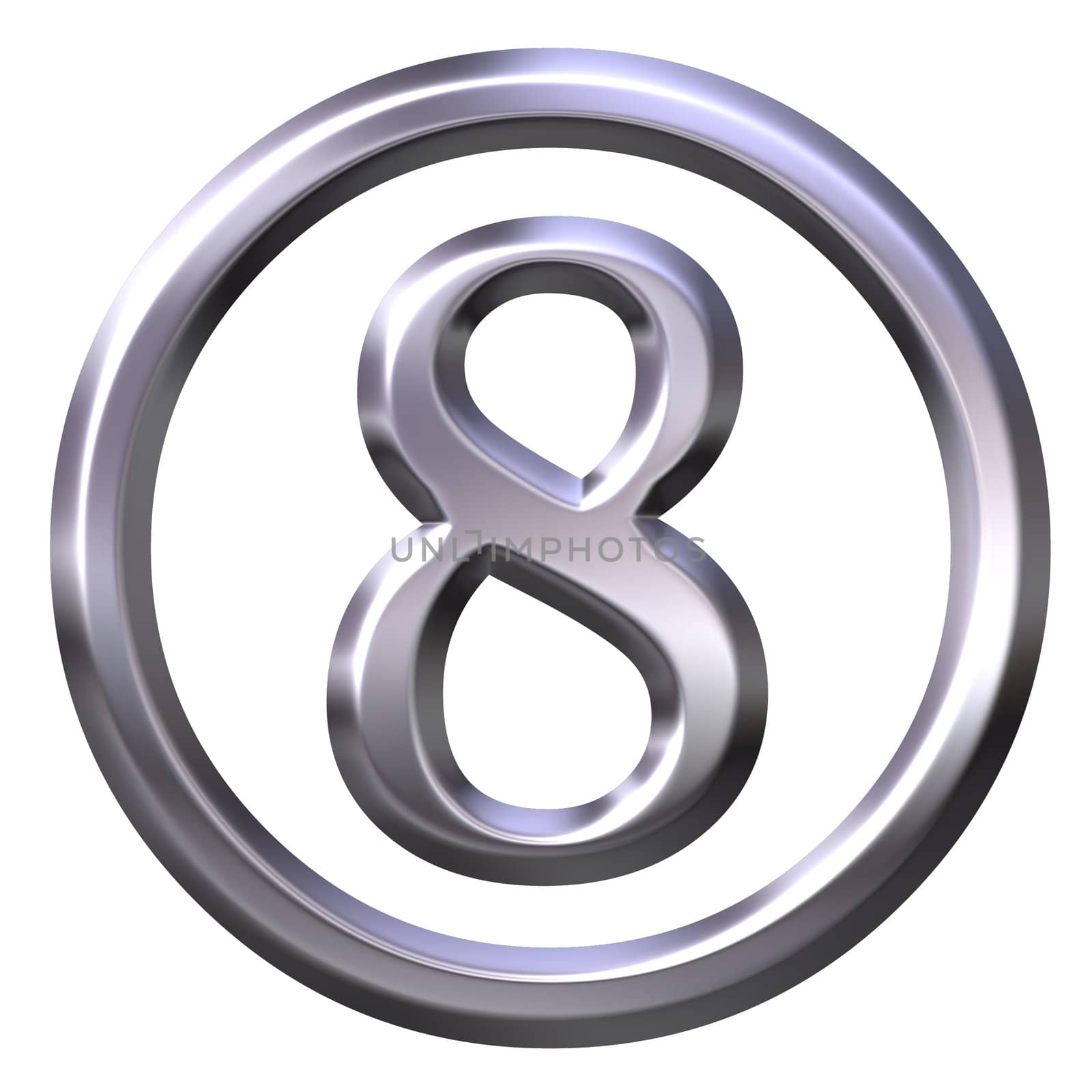 3D Silver Number 8 by Georgios