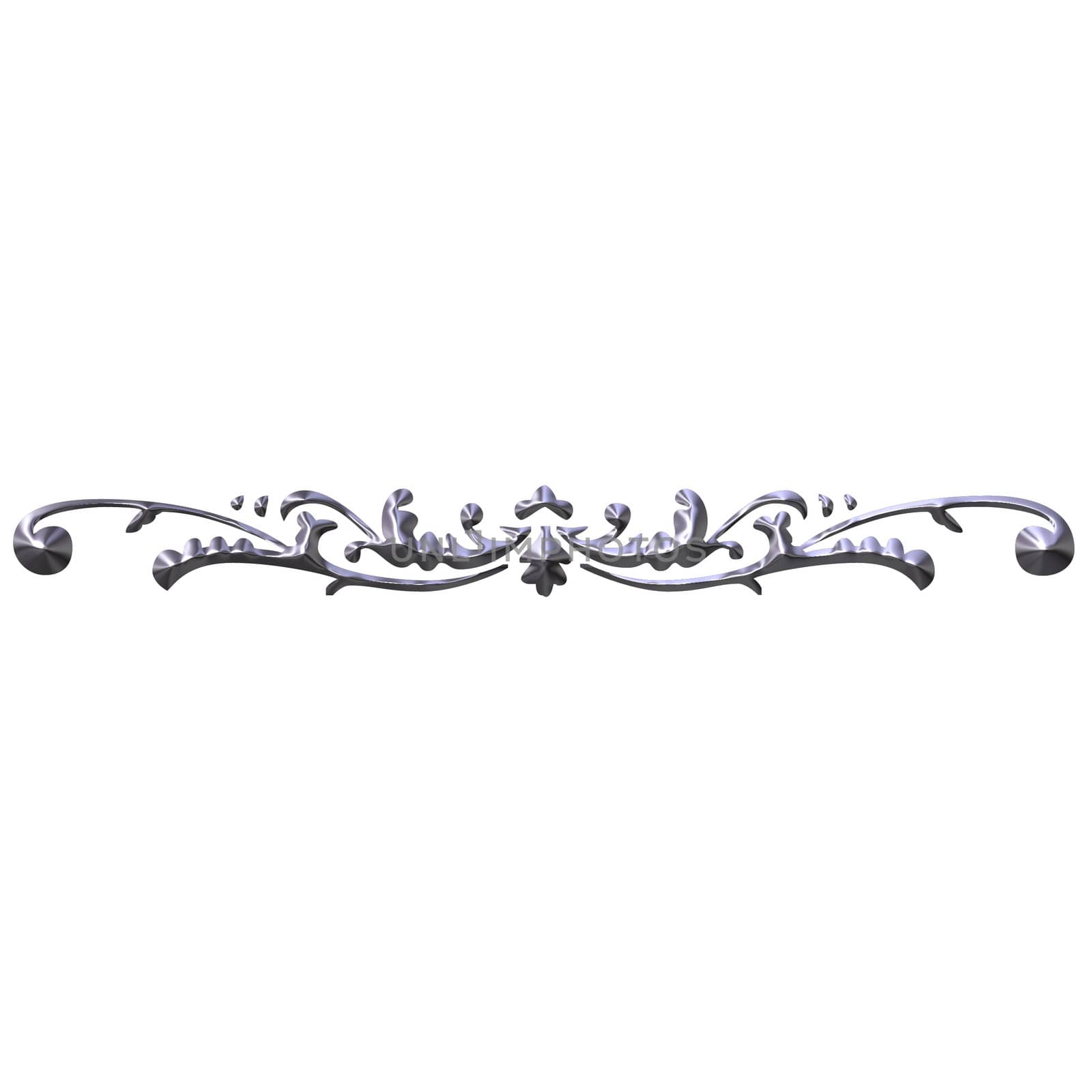 3d silver ornament isolated in white