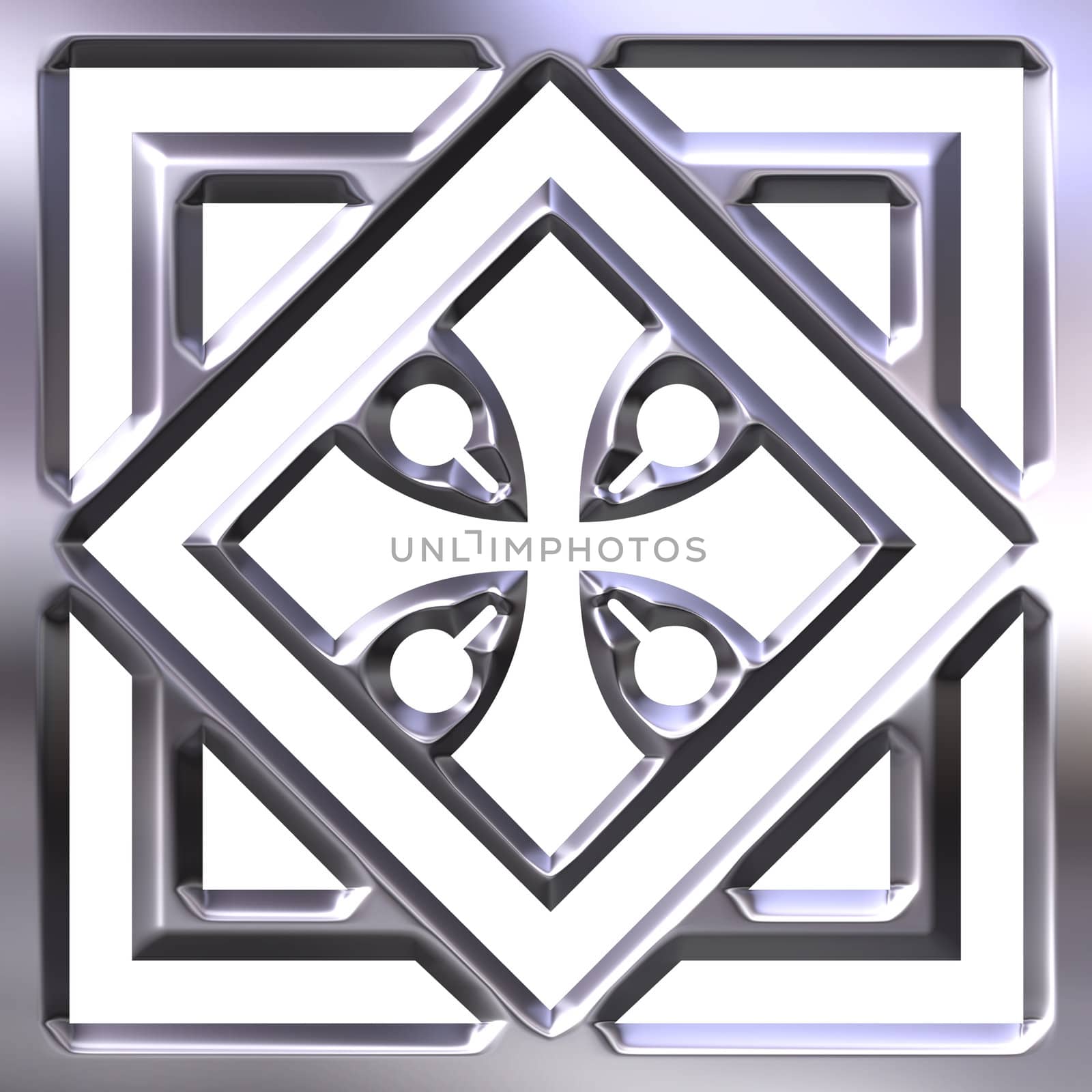 3d silver ornament isolated in white